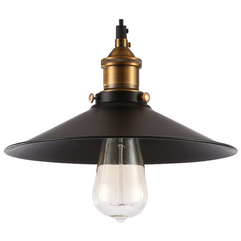 Black Tapered Bar Pendant Light in Industrial Retro Style Wrought Iron Hanging Lamp