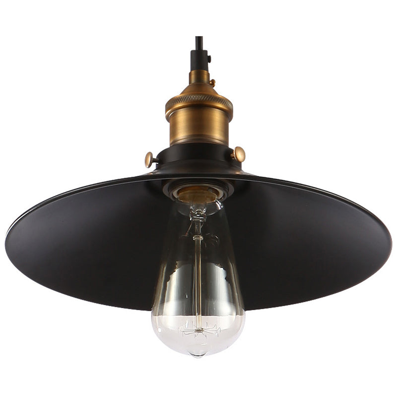 Black Tapered Bar Pendant Light in Industrial Retro Style Wrought Iron Hanging Lamp