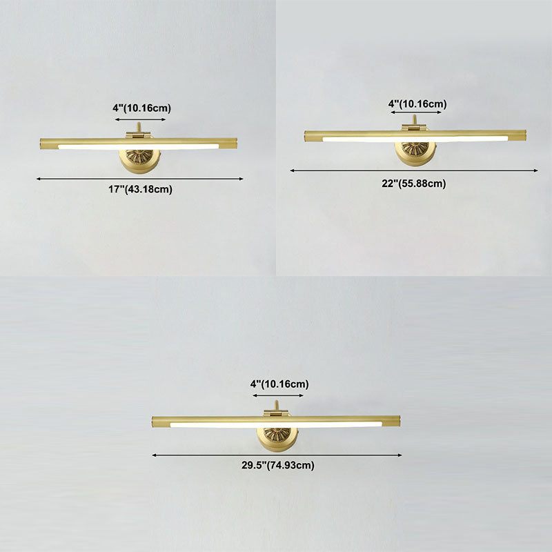 Occiglia lineare a 1 luci luci a parete con fonce post-moderna illuminazione da parete specchio in stile semplice