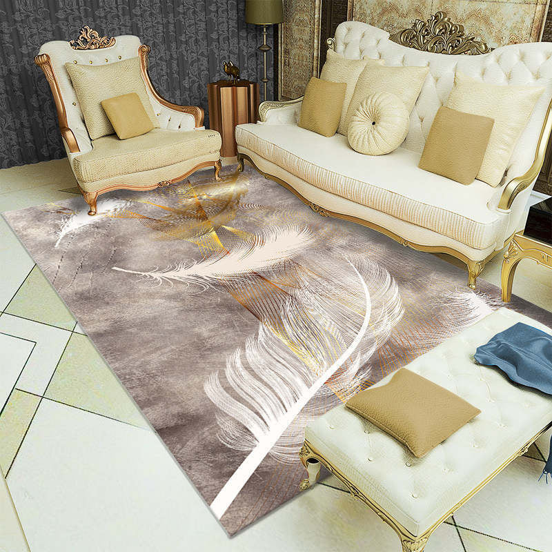 Funky polyester tapijt Modern Plant Print Area Tapijt Woonkamer Tapijt met niet-slipachter