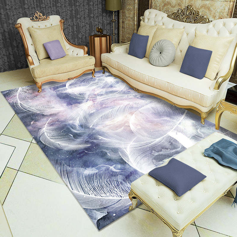 Funky polyester tapijt Modern Plant Print Area Tapijt Woonkamer Tapijt met niet-slipachter