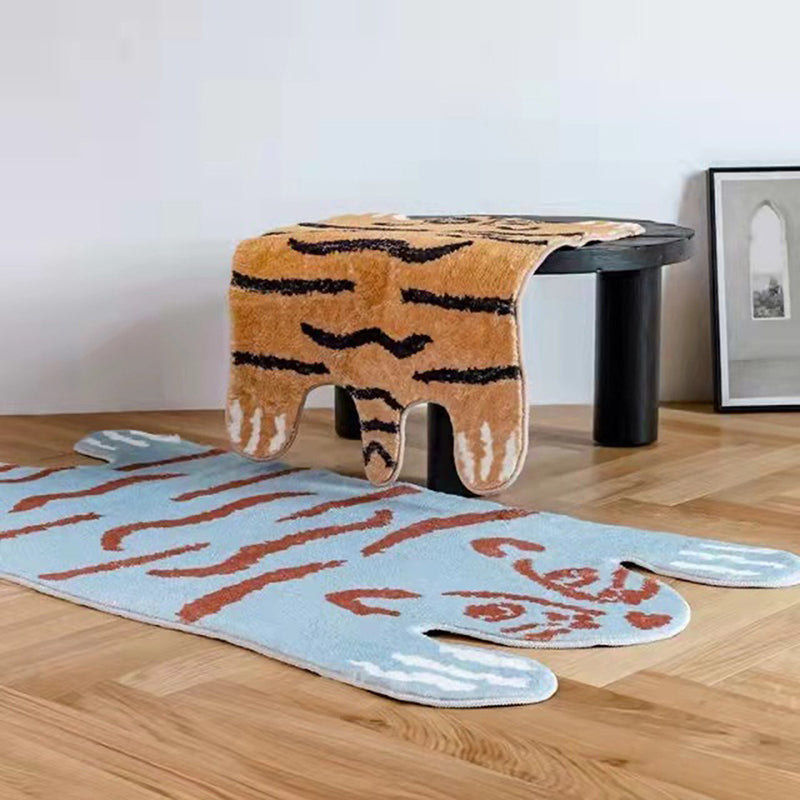 Nieuwheid Tiger Gedrukt Rug Polyester Indoor Tapijt Non-slip ruggebied Tapijt voor woonkamer