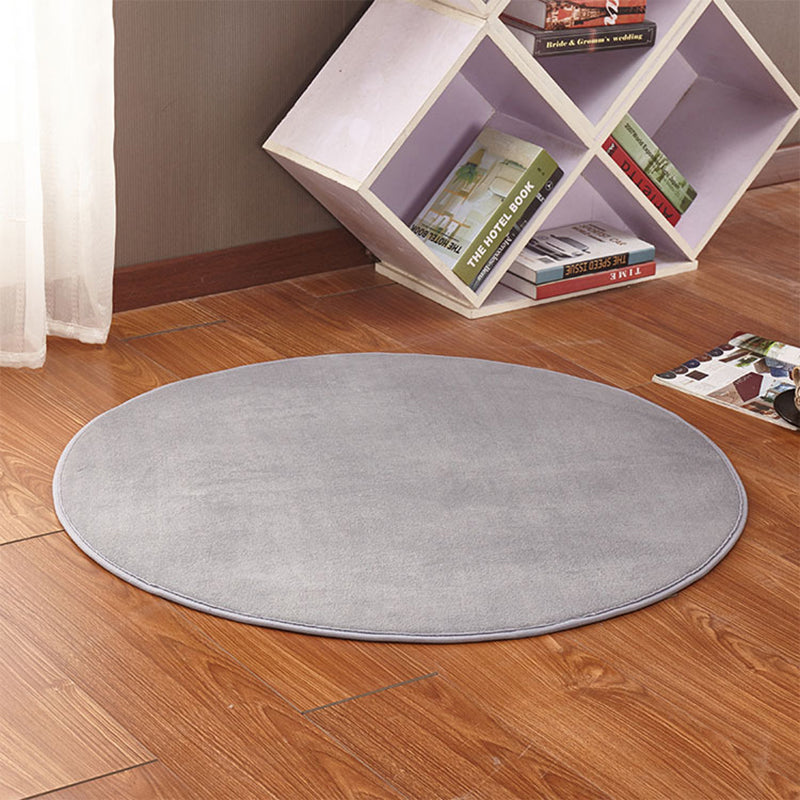 Tapis moderne à shag ordinaire rond Polyester tapis intérieur