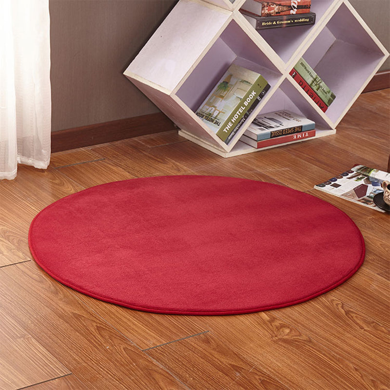 Tapis moderne à shag ordinaire rond Polyester tapis intérieur