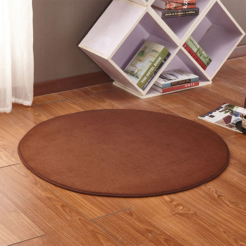 Tapis moderne à shag ordinaire rond Polyester tapis intérieur