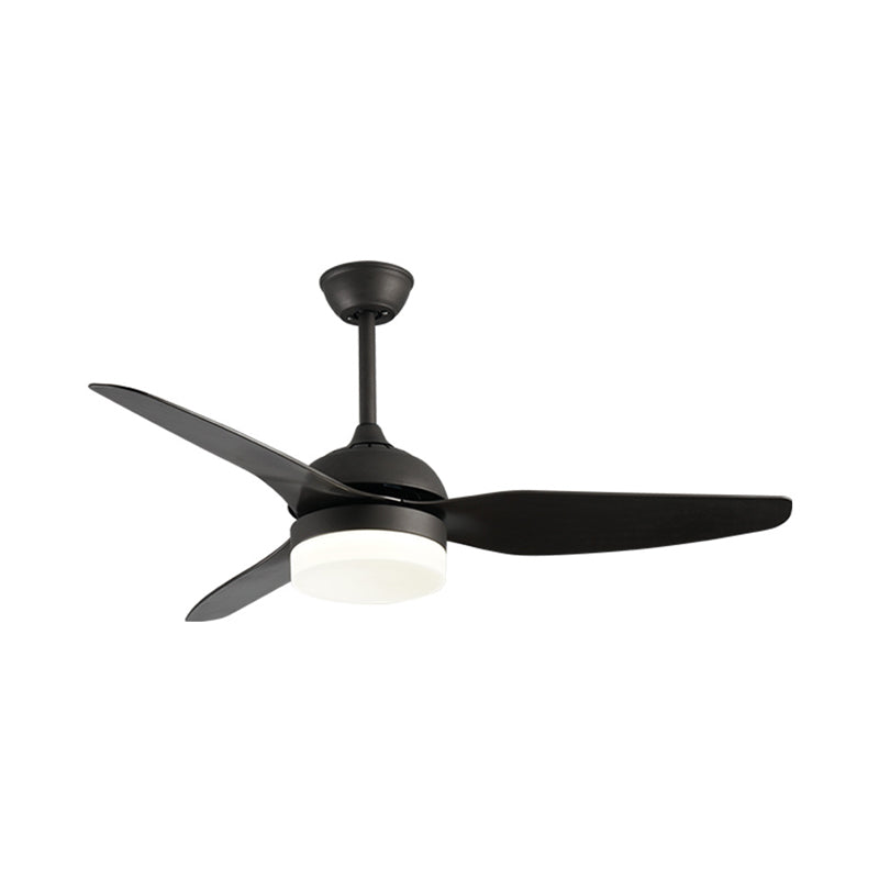 Metall Black Deckenventilator Leichte Trommel zeitgenössische 3 Klingen LED SEMI BUSH MOUND LAMP, 48 "W.