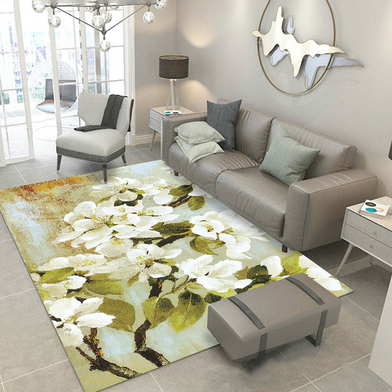 Modern bloempatroon Tapijt Polyester Gebied Tapijt niet-slip ruggebied Tapijt voor woonkamer