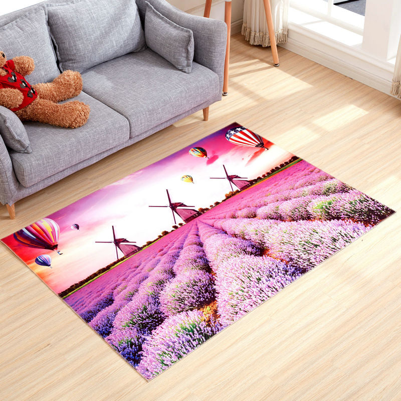 Roze woonkamer tapijt bloemenpatroon polyester gebied tapijt niet-slip achterste ruggebied tapijt