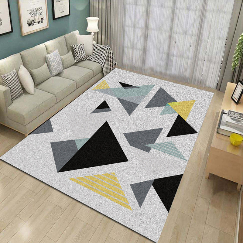 Grijs zwart grafisch tapijten polyester modern tapijt vlekbestendig vloerkleed voor woningdecoratie