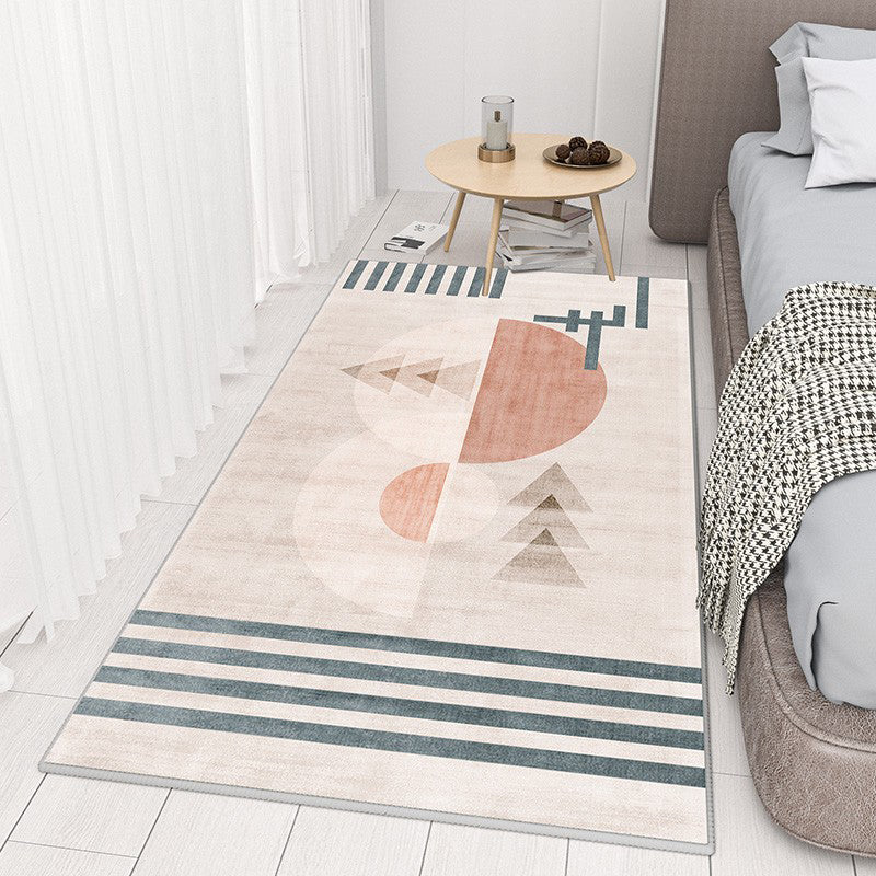 Donkergroene moderne tapijten polyester lijn tapijt vlekbestendig tapijt voor woonkamer