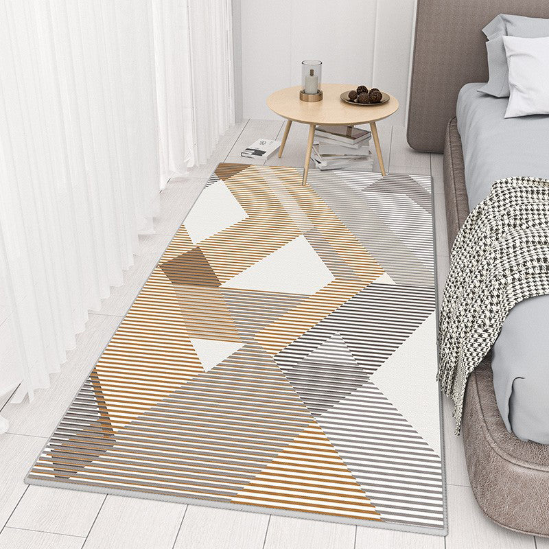 Donkergroene moderne tapijten polyester lijn tapijt vlekbestendig tapijt voor woonkamer