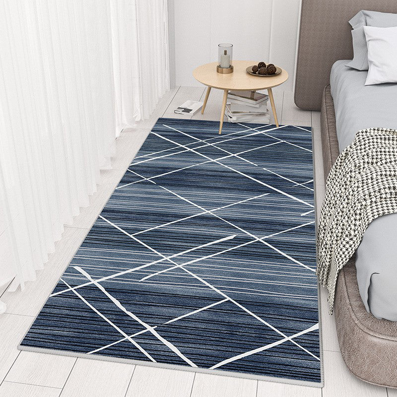 Donkergroene moderne tapijten polyester lijn tapijt vlekbestendig tapijt voor woonkamer