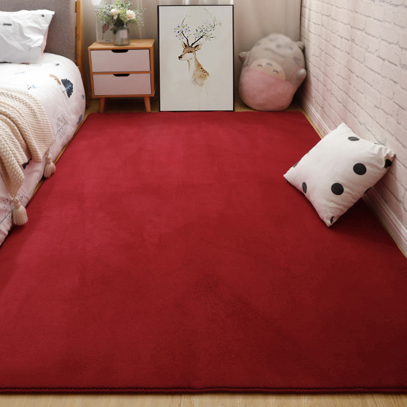 Simplicity Area Rug Modern Plain Area Carpet Polyester Stain Resistant Carpet for Living Room