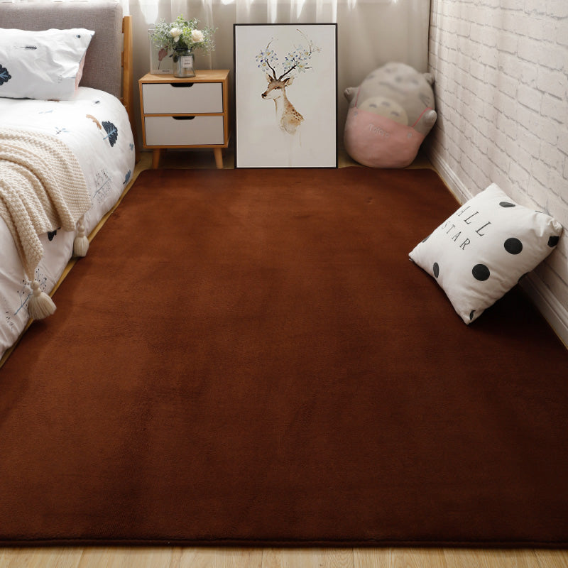 Simplicity Area Rug Modern Plain Area Carpet Polyester Stain Resistant Carpet for Living Room
