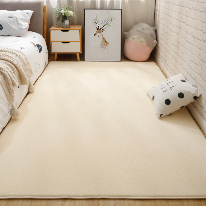 Simplicity Area Rug Modern Plain Area Carpet Polyester Stain Resistant Carpet for Living Room