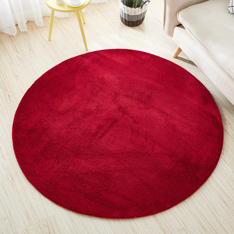 Ronde gewone shag tapijt polyester casual binnen tapijt niet-slip achterste ruggengiert tapijt voor woonkamer