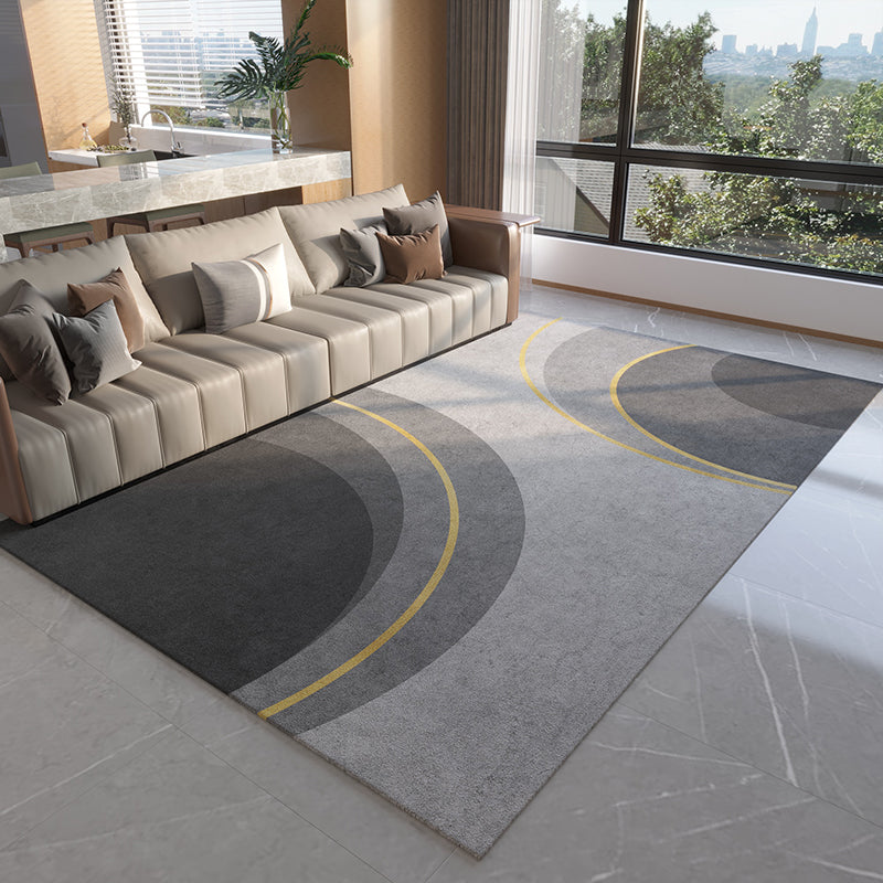 Prachtig polyester tapijt modern grijs tapijt woonkamer vloerkleed met niet-slipachter