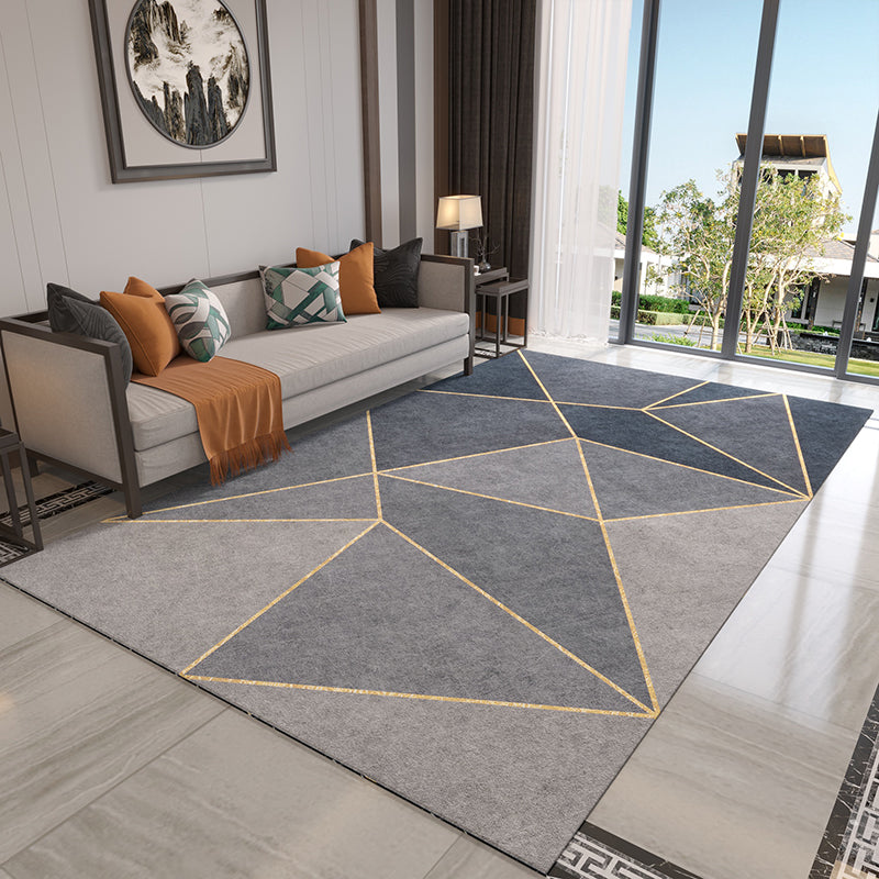 Prachtig polyester tapijt modern grijs tapijt woonkamer vloerkleed met niet-slipachter