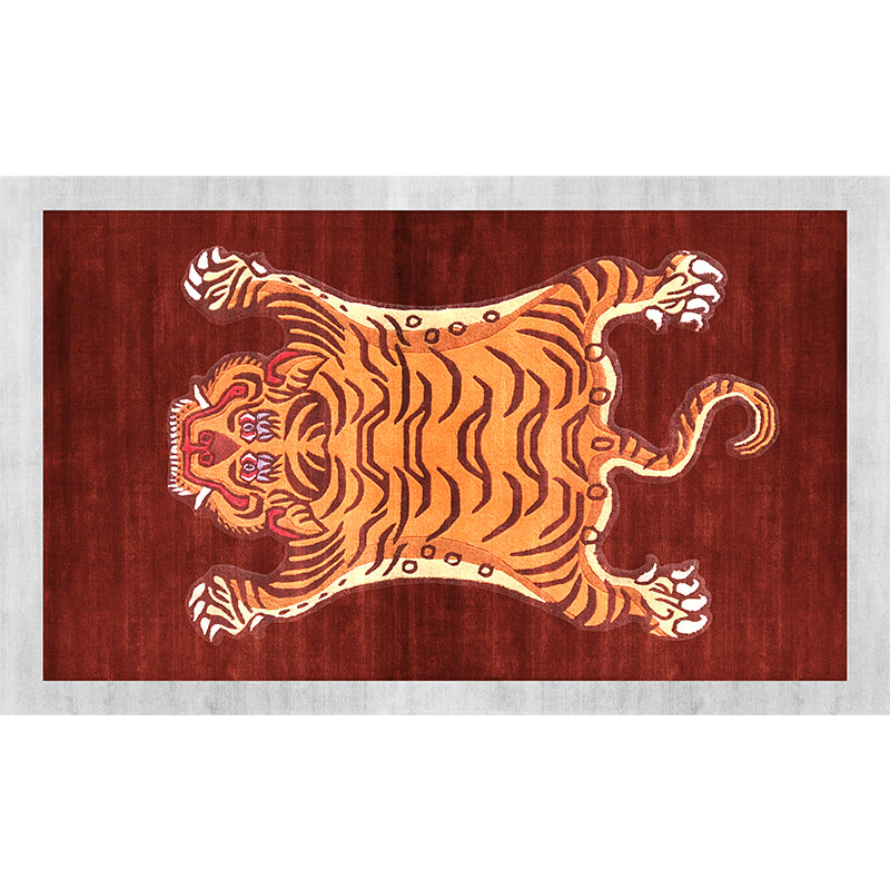 Tapis à rayures tigres vintage Tapis en polyester tapis de support sans glissement pour le salon