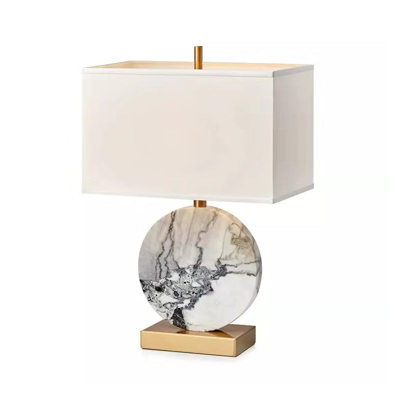 Modernist 1 Kopf Aufgabe Lampe Weiß rechteckiges Lesebuchbuch mit Stoffschatten