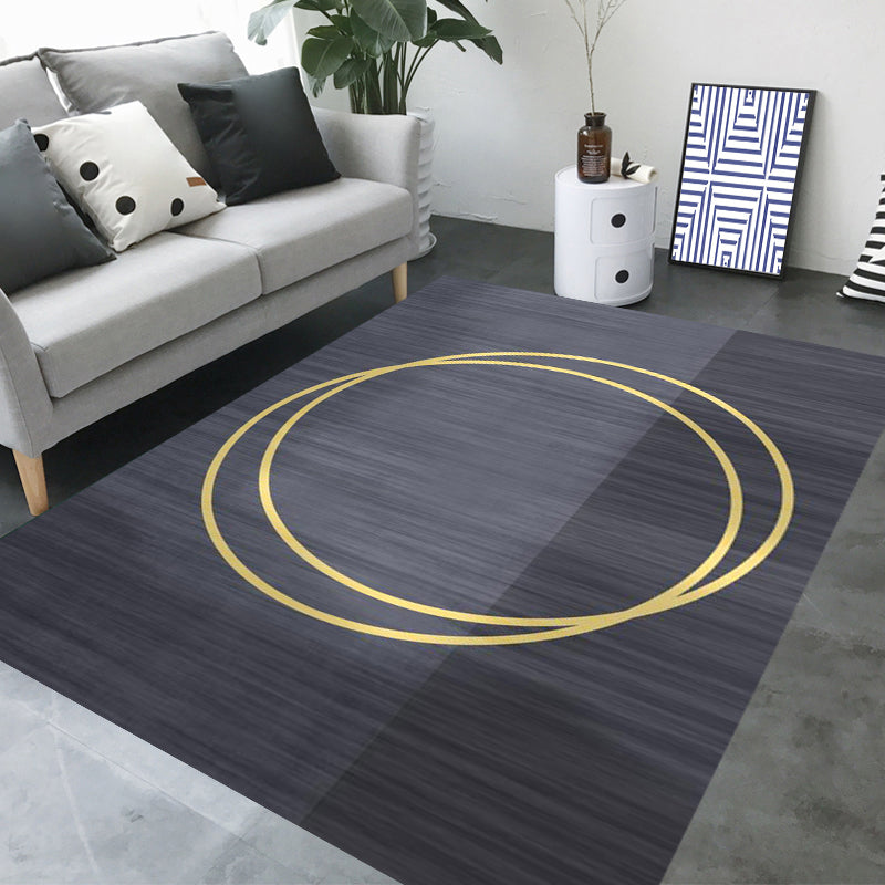 Gray Modern Rug Blending Circle Indoor Rug Stain Resistant Rug for Living Room