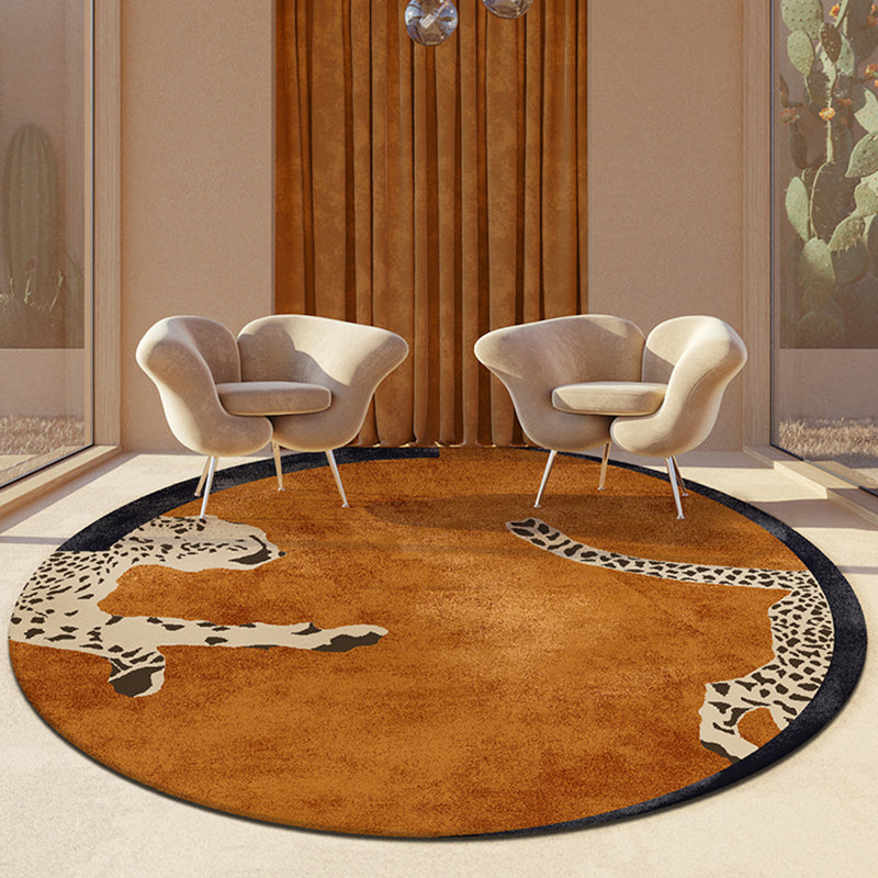 Oranje modern tapijt luipaardpatroon polyester gebied vloerkleurbestendig kleed voor woningdecoratie