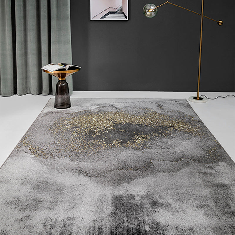 Grijze tonen wasbaar tapijt trendy polyester gebied tapijt vlekbestendig tapijt voor woonkamer