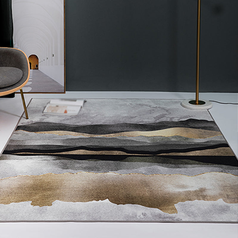 Grijze tonen wasbaar tapijt trendy polyester gebied tapijt vlekbestendig tapijt voor woonkamer