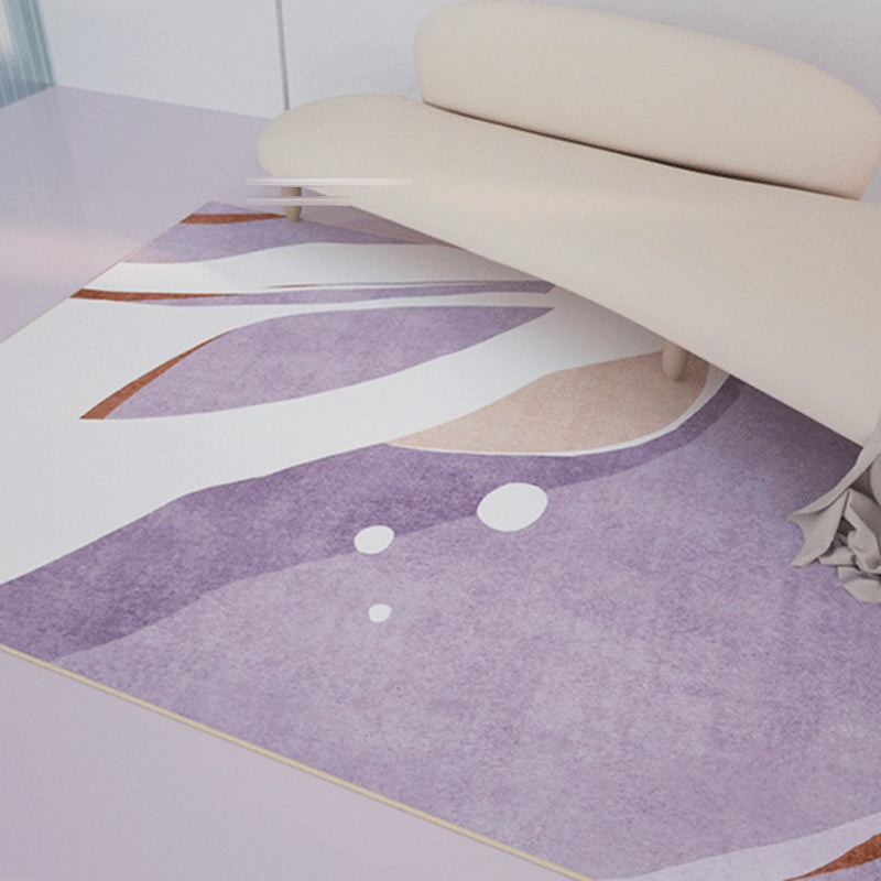 Licht paars modern tapijt polyester kleur klontdekpervlak tapijt wasbaar tapijt voor salon