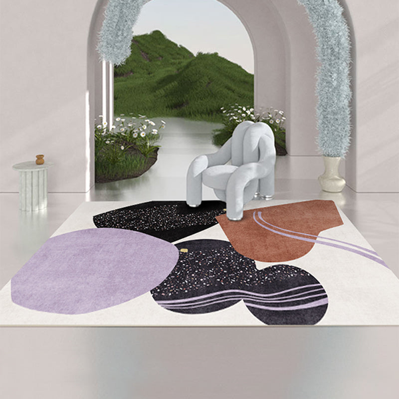 Licht paars modern tapijt polyester kleur klontdekpervlak tapijt wasbaar tapijt voor salon