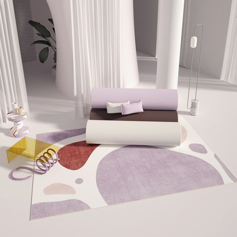 Licht paars modern tapijt polyester kleur klontdekpervlak tapijt wasbaar tapijt voor salon