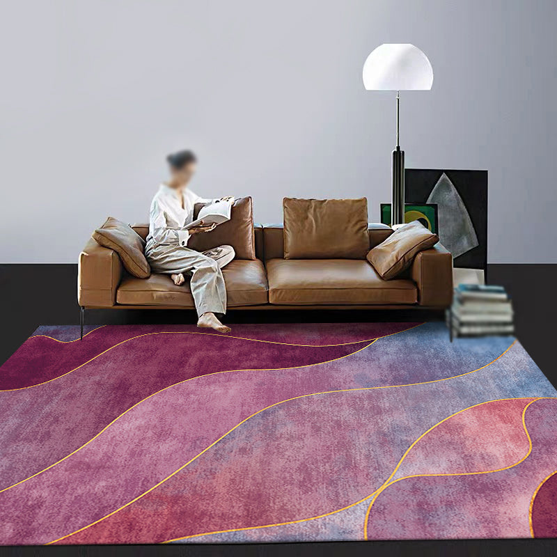 Paars abstract tapijten polyester modern tapijt niet-slip achterste tapijt voor woningdecoratie