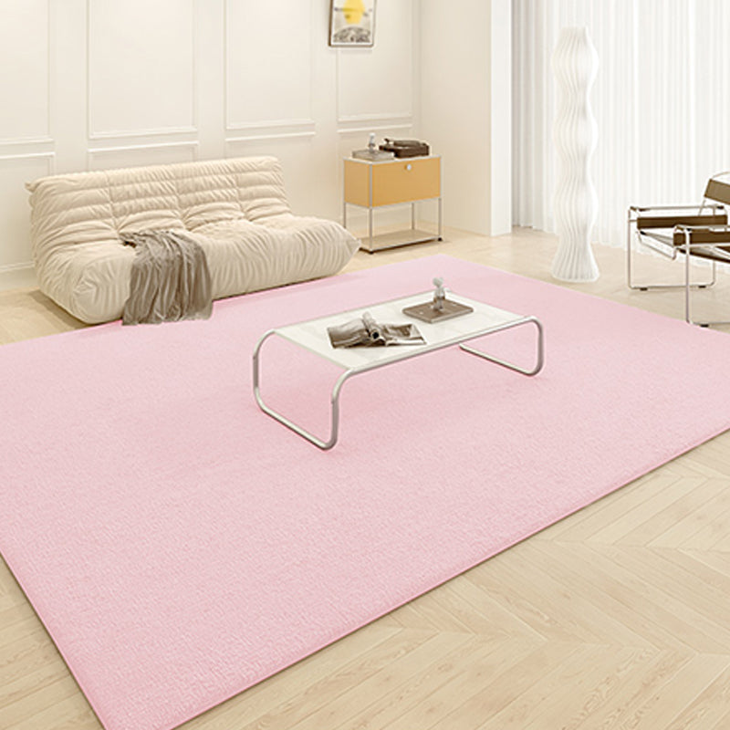 Stylish Living Room Area Rug Pure Color Polyester Area Carpet Non-Slip Backing Area Rug