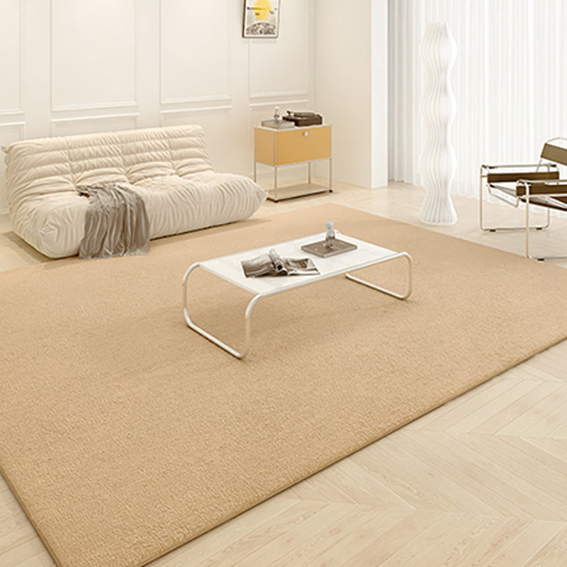 Stylish Living Room Area Rug Pure Color Polyester Area Carpet Non-Slip Backing Area Rug