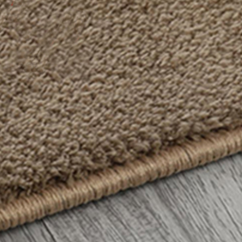 Tapis de couleur unie brun Rapier en polyester tapis de support de tapis sans glissement pour le salon