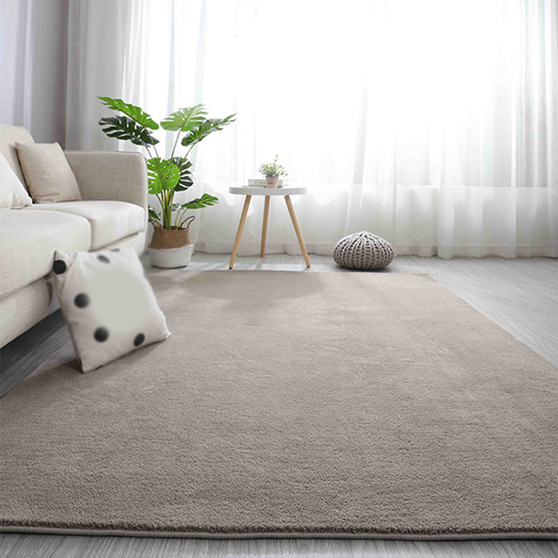 Tapis de couleur unie brun Rapier en polyester tapis de support de tapis sans glissement pour le salon