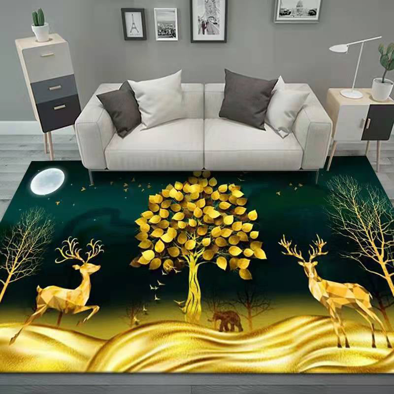 Funky binnen tapijt Stijlvol hertenprint gebied Tapijten Polyester Resistent gebied Tapijt voor woonkamer