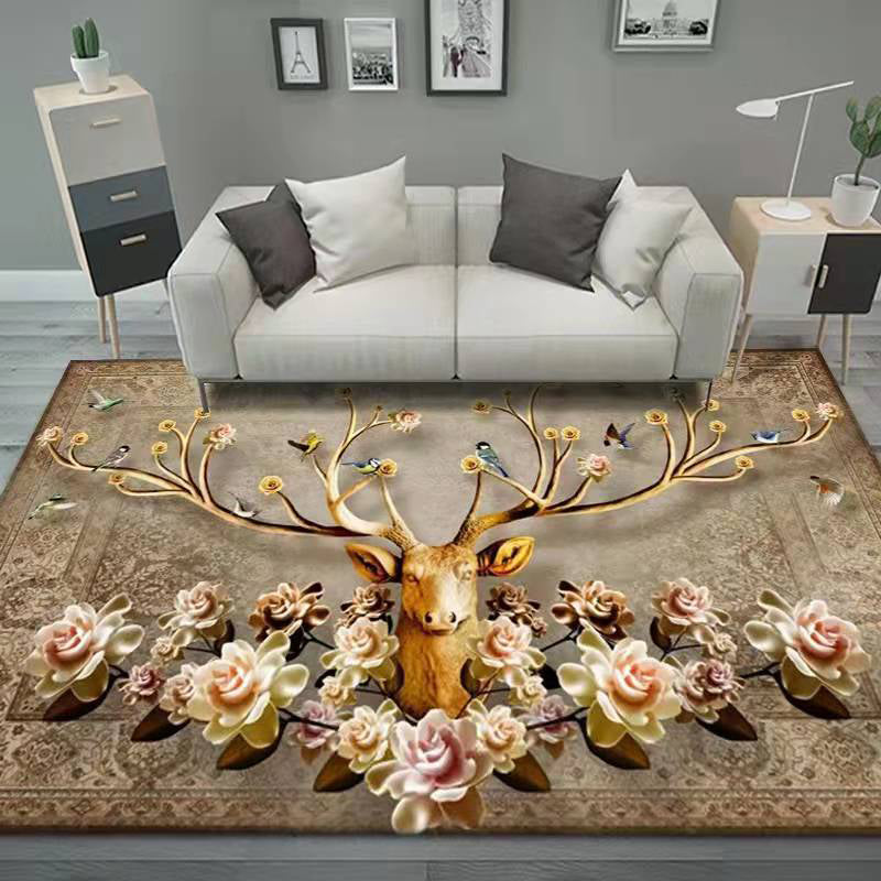 Funky binnen tapijt Stijlvol hertenprint gebied Tapijten Polyester Resistent gebied Tapijt voor woonkamer