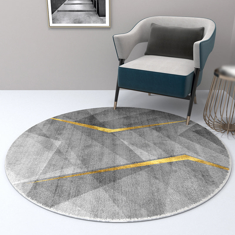 Grijs modern tapijt geometrisch patroon polyester gebied tapijt niet-slip achterste tapijt voor salon