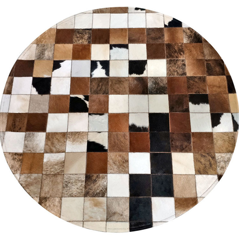 Modern Harlequin Patroon Tapijt Cowhide Round Tapijt Tapijt Non-Slip Backing Indoor Toe voor woningdecoratie