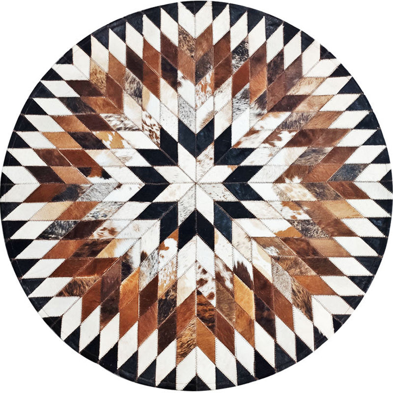 Modern Harlequin Patroon Tapijt Cowhide Round Tapijt Tapijt Non-Slip Backing Indoor Toe voor woningdecoratie
