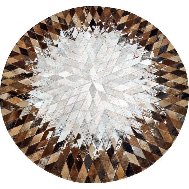 Modern Harlequin Patroon Tapijt Cowhide Round Tapijt Tapijt Non-Slip Backing Indoor Toe voor woningdecoratie