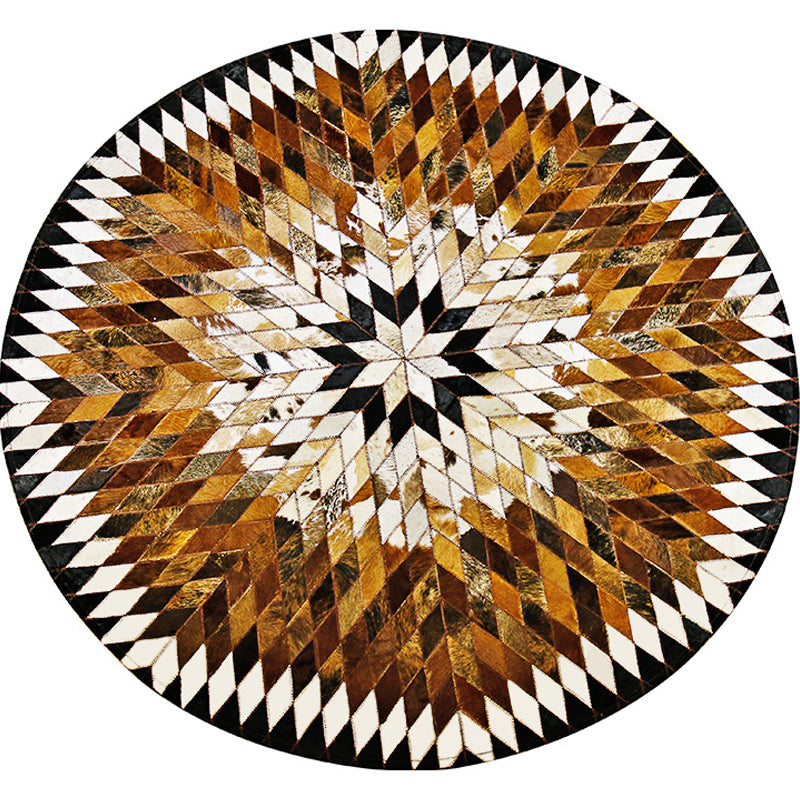 Modern Harlequin Patroon Tapijt Cowhide Round Tapijt Tapijt Non-Slip Backing Indoor Toe voor woningdecoratie