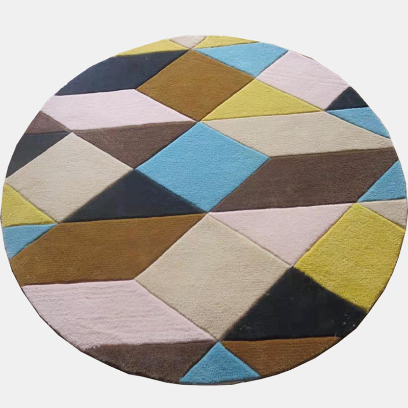Modern Harlequin Patroon Tapijt Cowhide Round Tapijt Tapijt Non-Slip Backing Indoor Toe voor woningdecoratie