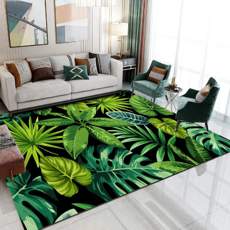 Moderne botanisch gedrukte tapijt polyester gebied Tapijt niet-slip achteruitbreiding binnen tapijt voor woonkamer