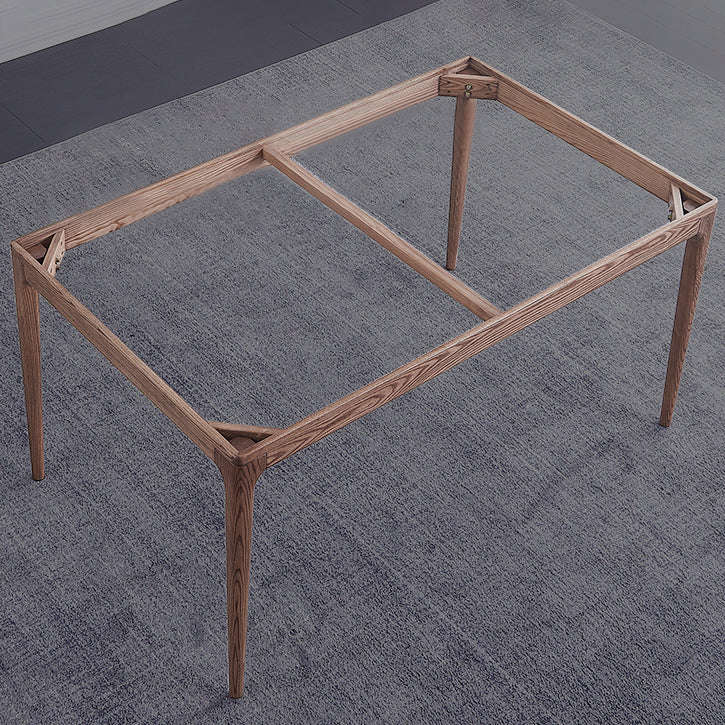 Sintered Stone Grey Dining Table Mid-Century Modern 4 Legs Table for Dining Room