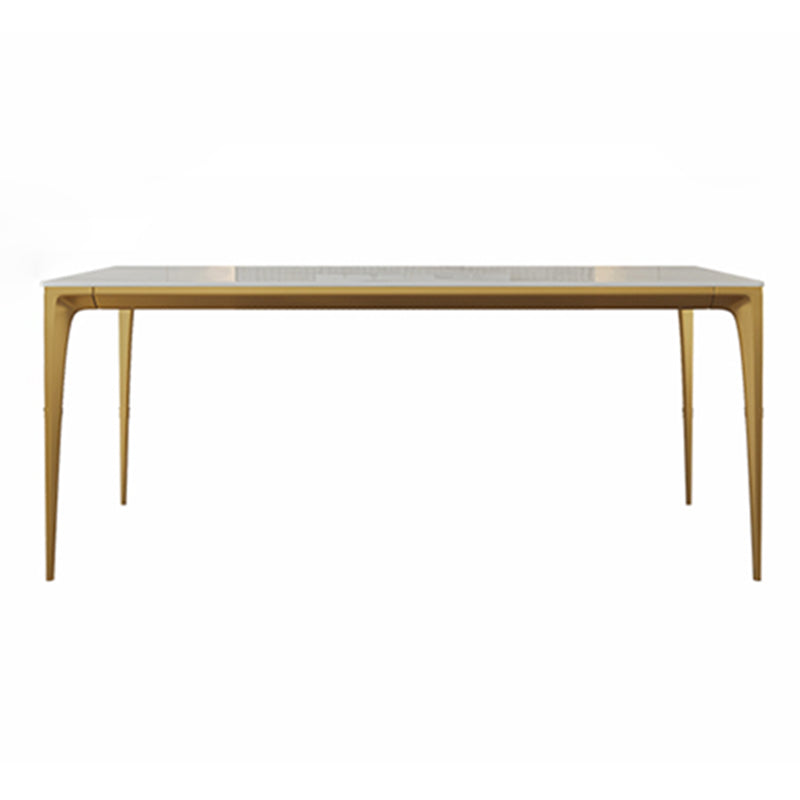 Mesa de comedor de piedra sinterizada Estilo de lujo 4 patas Mesa de rectángulo base para comedor