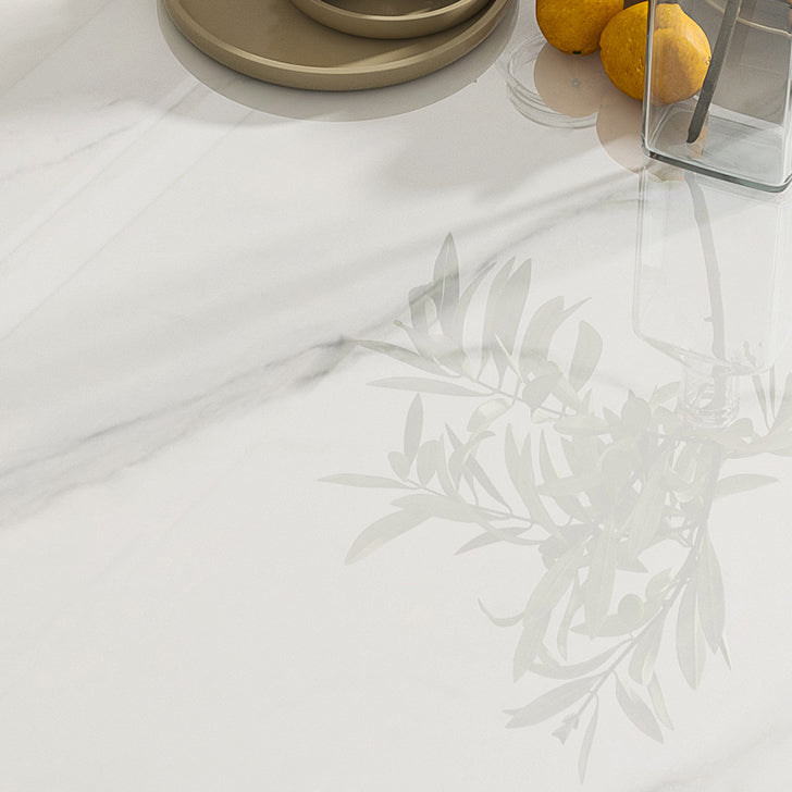 Mesa de comedor de piedra sinterizada Estilo de lujo 4 patas Mesa de rectángulo base para comedor