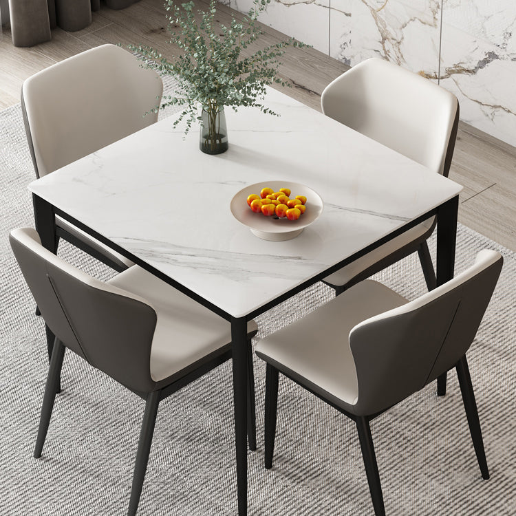 Sintered Stone Esstisch Industrial Style 4 Beine Basis Quadratisch für Esszimmer
