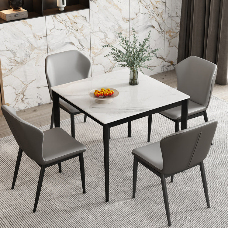 Sintered Stone Esstisch Industrial Style 4 Beine Basis Quadratisch für Esszimmer